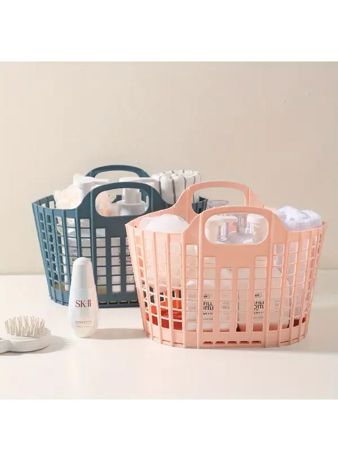 Foldable Waterproof Laundry Hamper Basket With Drainage Holes Blue Storage Organizer - Image 4