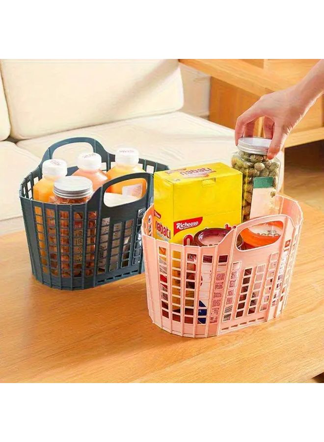 Foldable Waterproof Laundry Hamper Basket With Drainage Holes Blue Storage Organizer - Image 5
