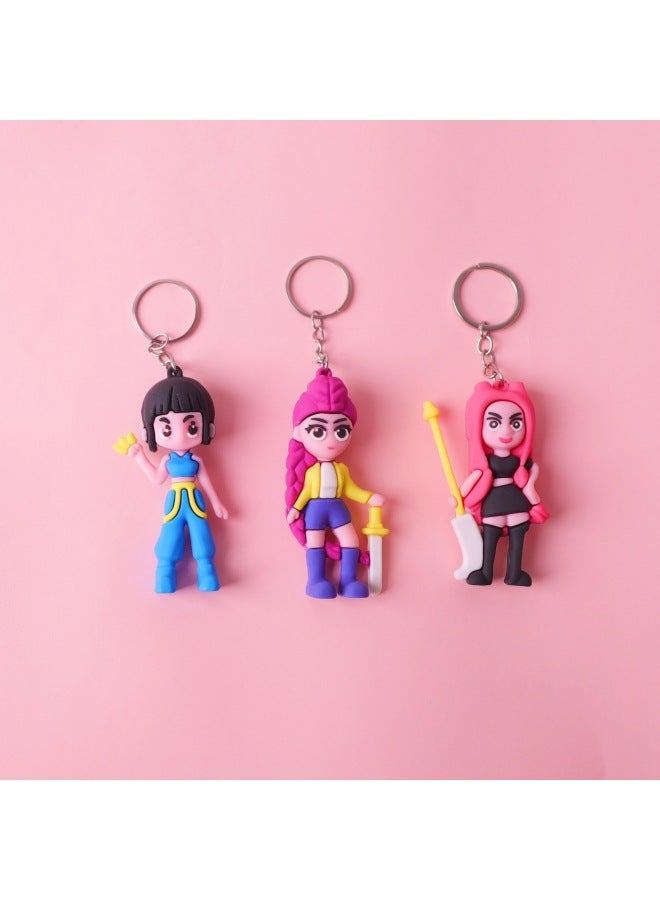 New Kpop Demon Hunter Girl Group Keychain Oversized Plush Doll Pendant Pvc Soft Rubber Trendy Toy Accessories - Image 3