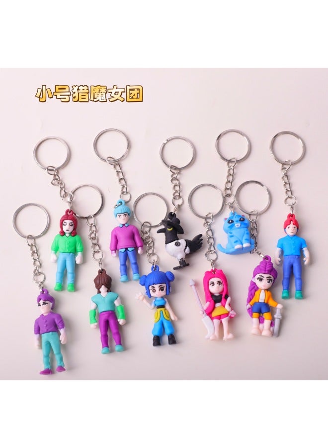 New Kpop Demon Hunter Girl Group Keychain Oversized Plush Doll Pendant Pvc Soft Rubber Trendy Toy Accessories - Image 1