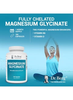 Dr. Berg Nutritionals Magnesium Glycinate 400mg - Fully Chelated Magnesium Glycinate Capsules for Stress, Calm, Relaxation And Sleep Support - Includes Magnesium-Glycinate w/Vitamin D And B6-150 Veg Capsules  - Image 5