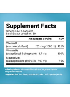 Dr. Berg Nutritionals Magnesium Glycinate 400mg - Fully Chelated Magnesium Glycinate Capsules for Stress, Calm, Relaxation And Sleep Support - Includes Magnesium-Glycinate w/Vitamin D And B6-150 Veg Capsules  - Image 4