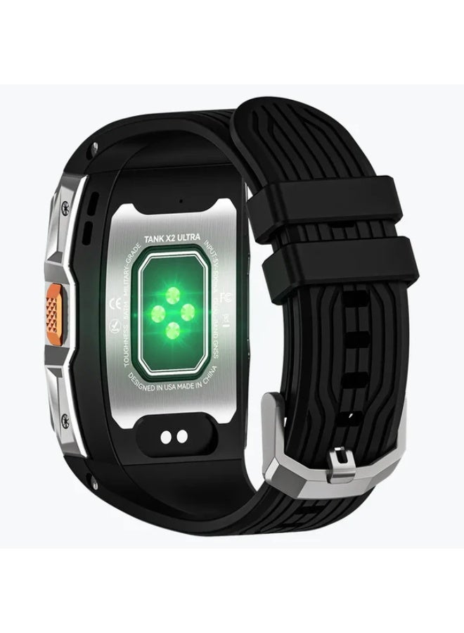 KOSPET 290 mAh 290 mAh KOSPET Tank X2 Ultra Rugged Military Smartwatch for Men with 1.64” AMOLED Display, Dual-Band GPS with 6 Satellite Systems, 5ATM & IP69K Waterproof, 170+ Sports Modes, 24/7 Health Monitoring, Long Battery Life - silver - Image 5