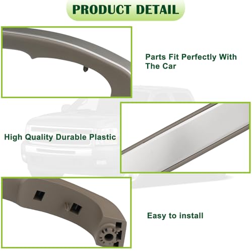 omoZone Interior Door Pull Handle Armrest Inside Grab Handle Front Right Passenger Side Cashmere Compatible with 2010-2014 Chevrolet Chevy Silverado GMC Sierra Replaces 22842357 - Image 5