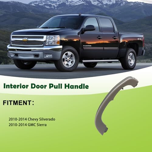 omoZone Interior Door Pull Handle Armrest Inside Grab Handle Front Right Passenger Side Cashmere Compatible with 2010-2014 Chevrolet Chevy Silverado GMC Sierra Replaces 22842357 - Image 3