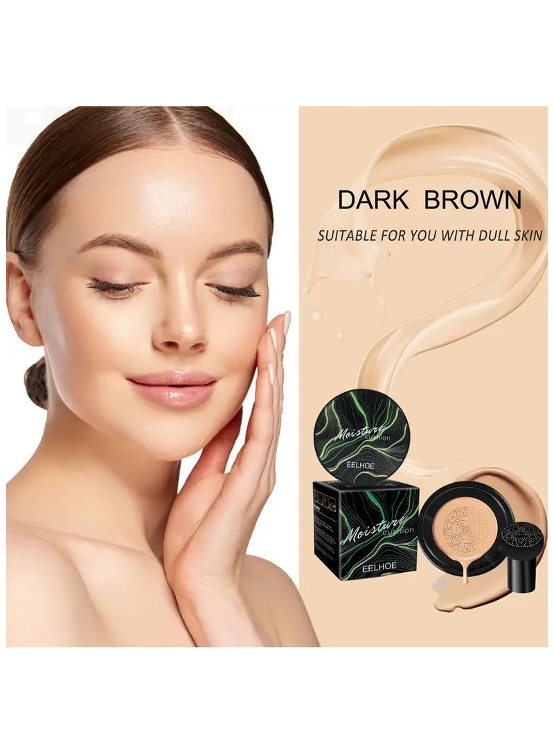 EELHOE Hydrating 3-Color Cushion BB Cream with Mushroom Head Sponge - Natural Nude Makeup Concealer Cream for Facial Blemishes, Long Lasting Brightening Liquid Foundation - Image 5