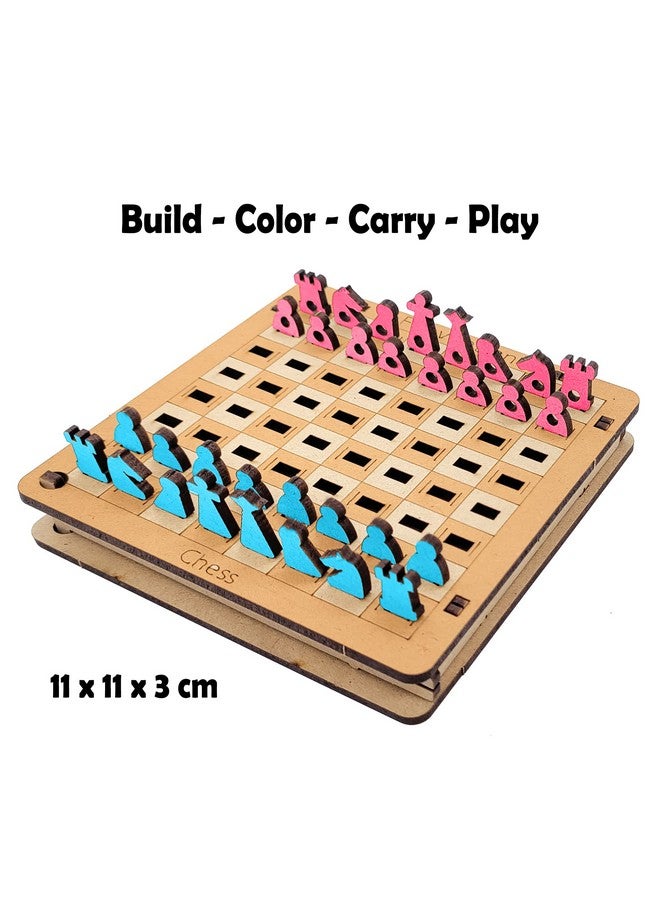 فنفينشين Funvention - لعبة تعليمية ممتعة للعائلة، مثالية لكل طفل، مكونة من 4 ألعاب سفر جيبية (إكس أو، شطرنج، لعبة الداما، لعبة الطاولة) للأطفال من سن 4 سنوات فما فوق. لعبة لوحية عائلية تعليمية ممتعة، مثالية كهدية عيد ميلاد. - Image 4