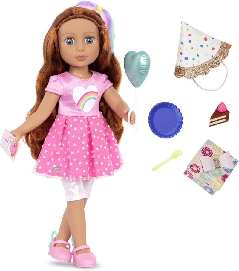 باربي دمية جليتر جيرلز مقاس 14 بوصة مع زي عيد ميلاد، شعر أحمر، سيسيلي