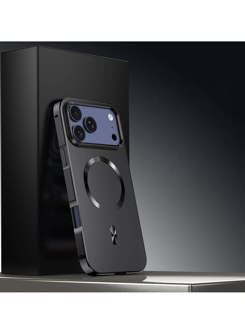 general Compatible with  iPhone 17 Pro Max Magnetic Shield Magnetic Snap Case, Metal Frame Drop Protection Case, Strong Magnetic Adhesion MagSafe Compatible Protective Case