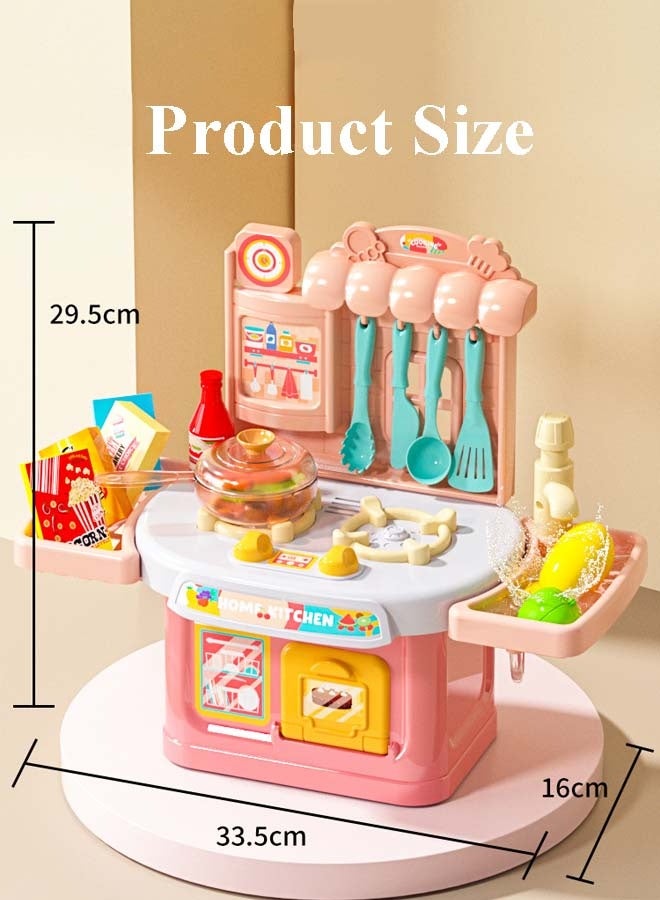 إيزي سو مجموعة ألعاب مطبخ تظاهري مكونة من 26 قطعة مع ملحقات، مجموعة مطبخ صغيرة للأطفال، مجموعة ألعاب قابلة للتخزين، ألعاب مطبخ تظاهرية سهلة الحمل، أفضل هدية للأطفال البنات والأولاد من 1 إلى 3 سنوات - Image 2