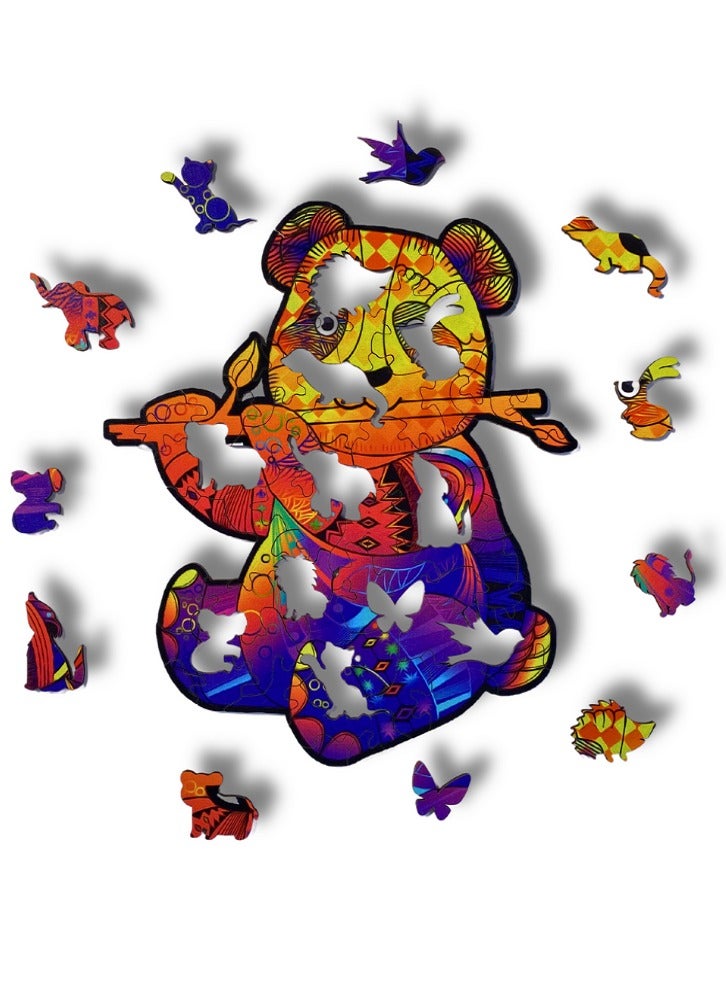 Panda Shaped Wooden Jigsaw Puzzle, for Adults and Kids | Laser Cut Premium Wood | Animals Shaped 3D Puzzle (75 Pcs) - Image 3