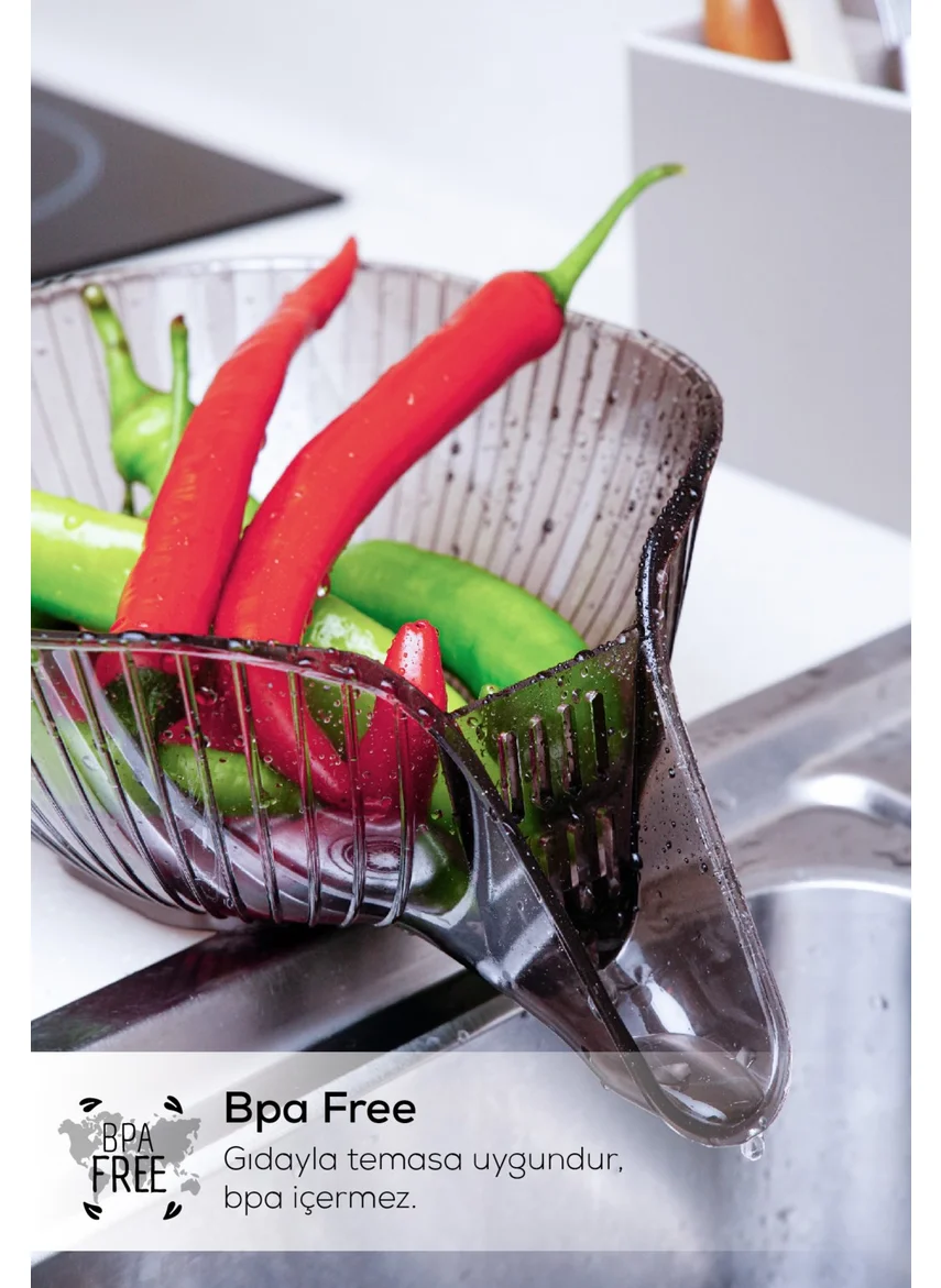 Vienev Fruit and Vegetable Washing Strainer - Pasta Rice Strainer Anthracite