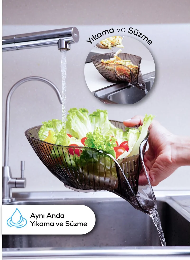 Vienev Fruit and Vegetable Washing Strainer - Pasta Rice Strainer Anthracite