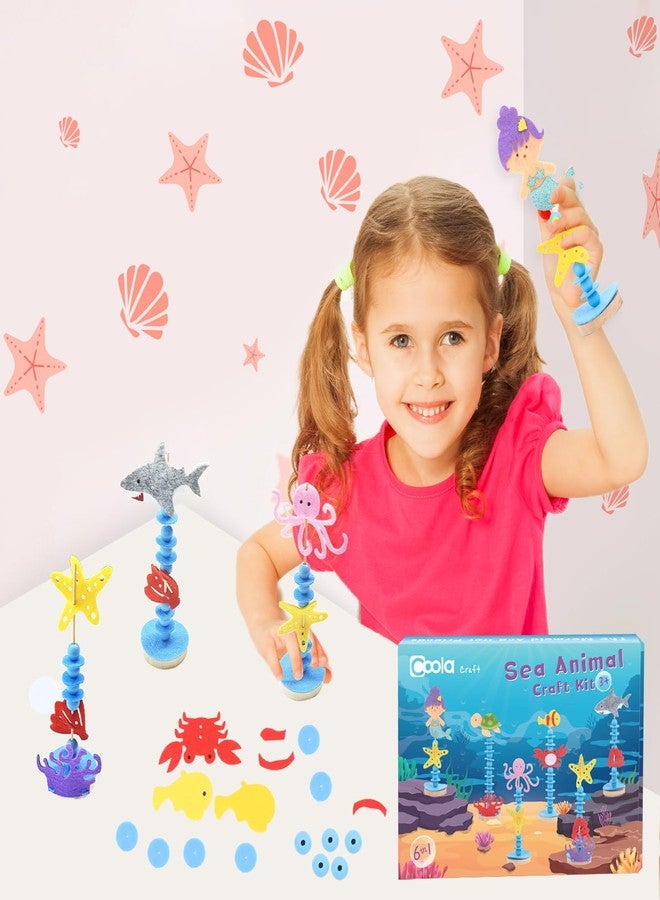 Coola Sea Animal Craft Kit Set for Preschool Kids - Educational Marine Life Kit with Felt & Wood for Ages 3-8, Fun & Easy DIY Activity for Boys & Girls, Pack of 6 - Image 3