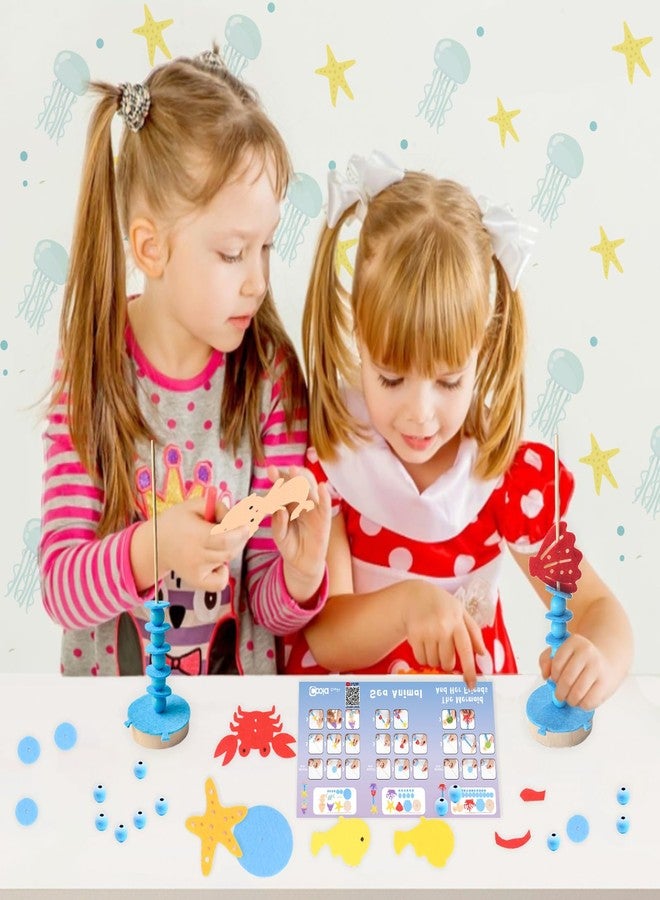 Coola Sea Animal Craft Kit Set for Preschool Kids - Educational Marine Life Kit with Felt & Wood for Ages 3-8, Fun & Easy DIY Activity for Boys & Girls, Pack of 6 - Image 4