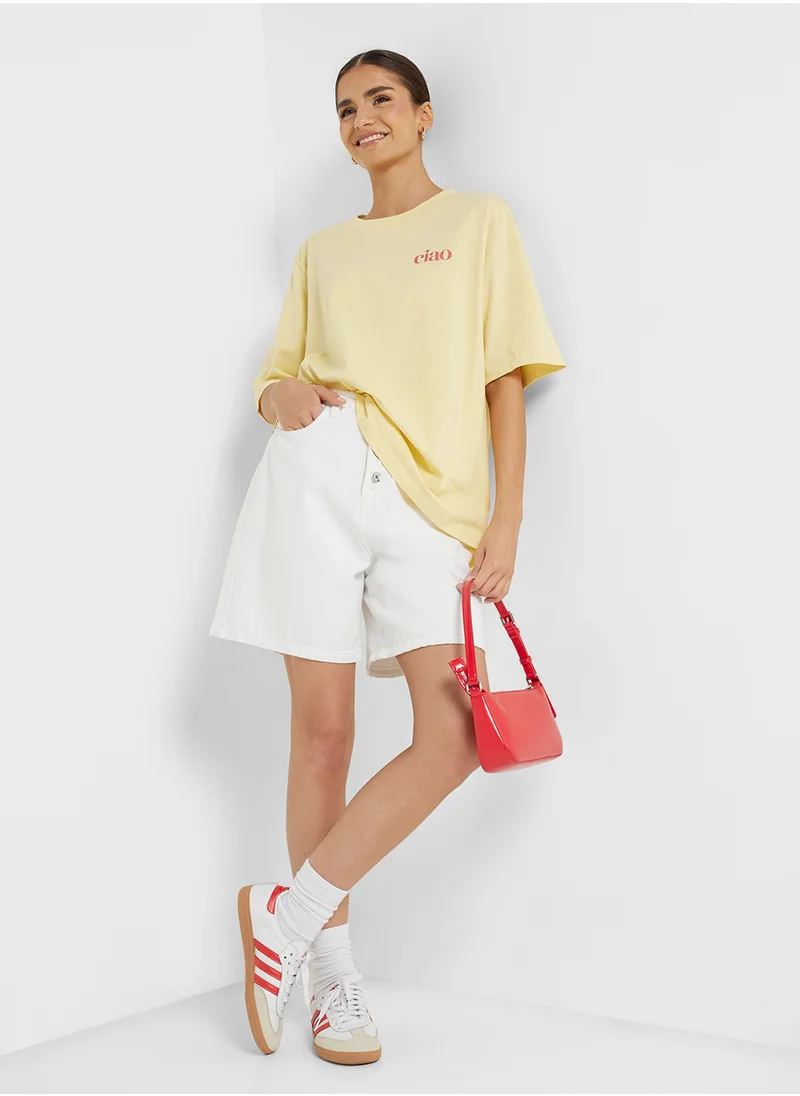 جينجر Crew Neck Oversize Rome Travel T-Shirt