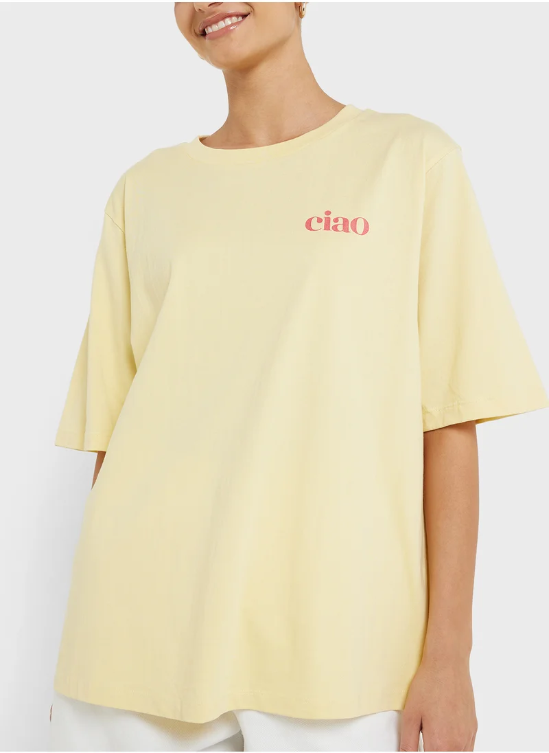 جينجر Crew Neck Oversize Rome Travel T-Shirt