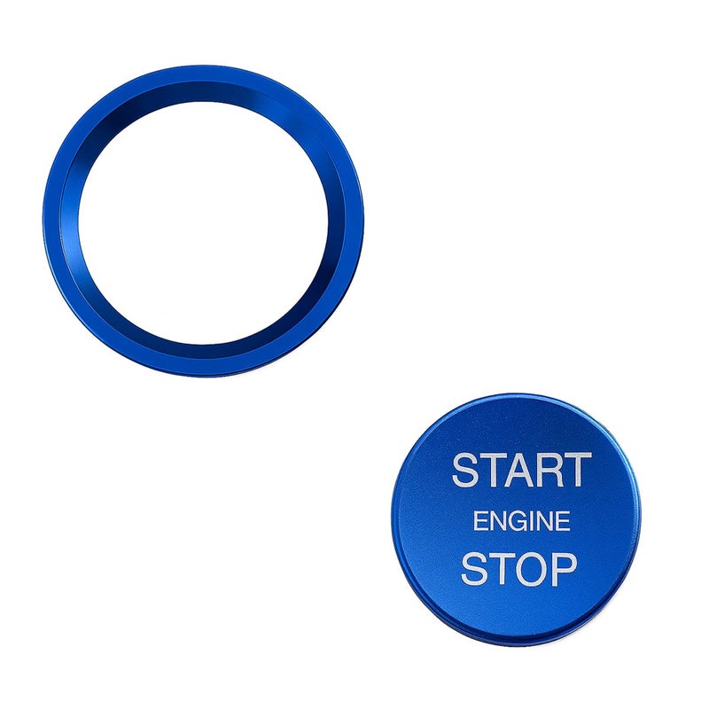 YoRise Car Engine Start Stop Push Button Cover Aluminum Automotive Push Start Button Protective Sticker Cap Vehicle Key Ignition Switch Knob Decoration Ring for Most Cars Blue - Image 3