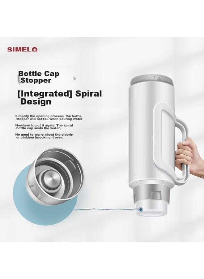 Simelo Kyoto Impression Glass Inner Liner Thermos Flask, Hot Water Bottle For Dormitory, 2l Elegant Blue - Image 2