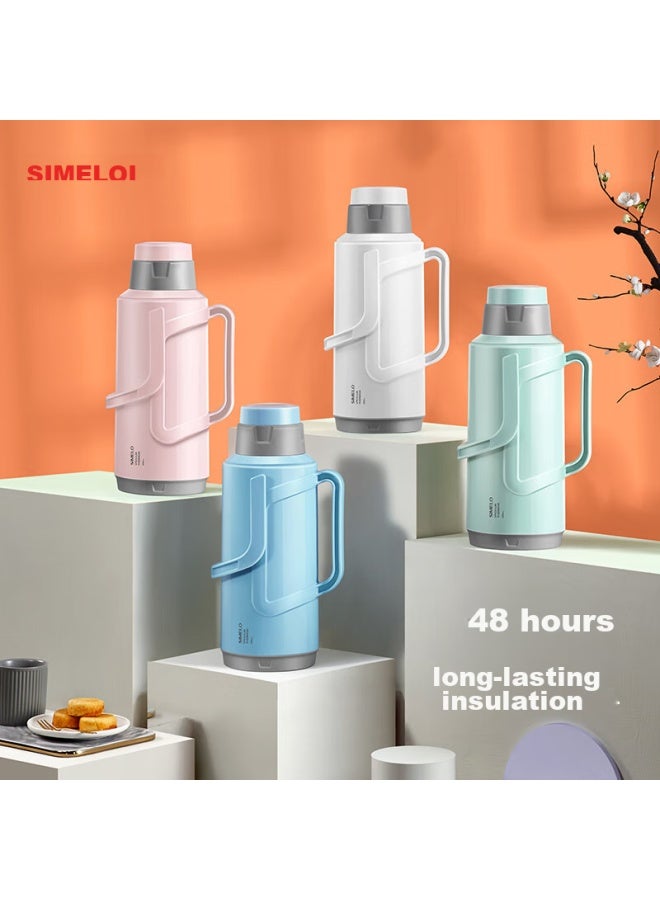 Simelo Kyoto Impression Glass Inner Liner Thermos Flask, Hot Water Bottle For Dormitory, 2l Elegant Blue - Image 5
