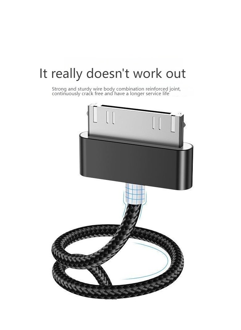 KENSUO USB Sync and Charging Cable for Apple iPhone 4/4s, iPhone 3G/3GS, iPad 1/2/3, iPod, 4.9 Feet, Black  - Image 2