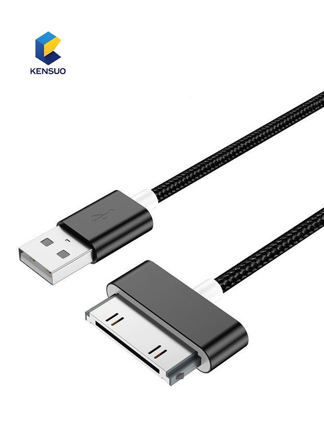 KENSUO USB Sync and Charging Cable for Apple iPhone 4/4s, iPhone 3G/3GS, iPad 1/2/3, iPod, 4.9 Feet, Black  - Image 1