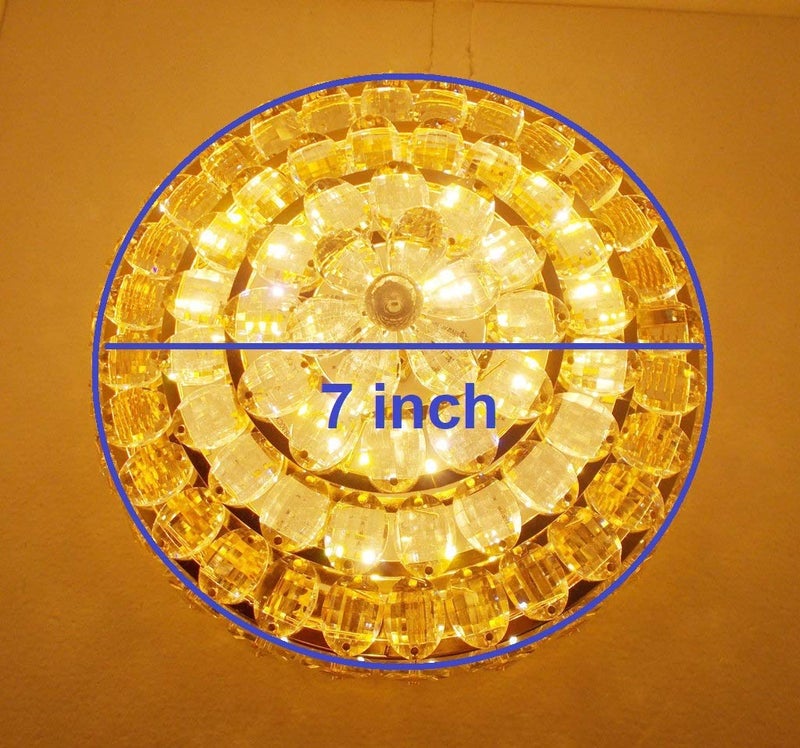 swanart Crystalline K9 Crystal Flush Mount Ceiling Light Fixture with 3 Color LED Lights Modern Chandelier for Bedroom, Dining Room, Living Room - Image 3
