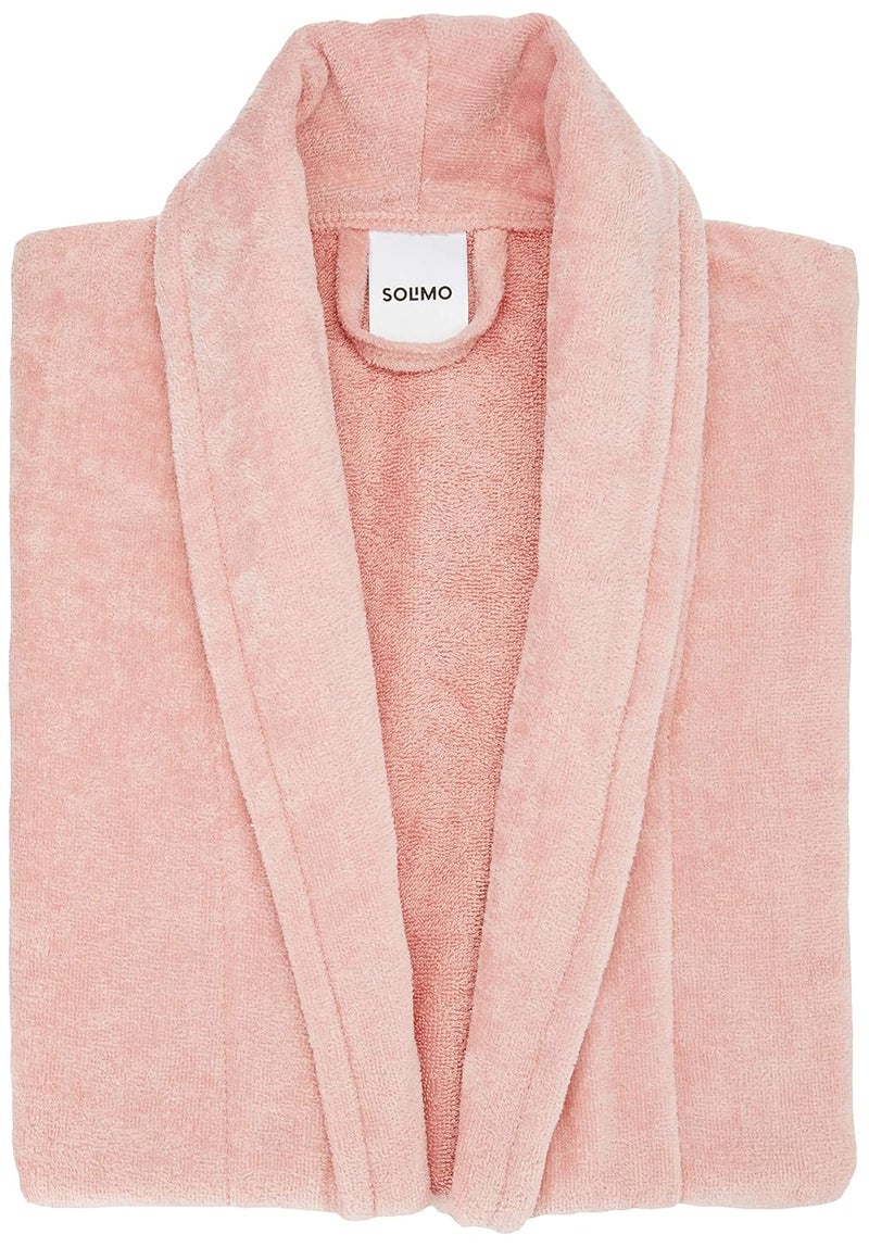 Brand - Solimo Solimo 100 Cotton Unisex Bathrobe Blush Pink Large Set of 1 - Image 2