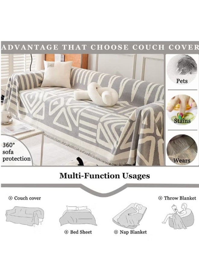 بطانية كرسي السوفا الشينيلية المُنقلة من جانبين، شائعة في الأربعة فصول، مقاومة التلاشي والتدليع، غطاء زخرفي متعدد الوظائف، يناسب أنواع مختلفة من الأريكة - Image 5