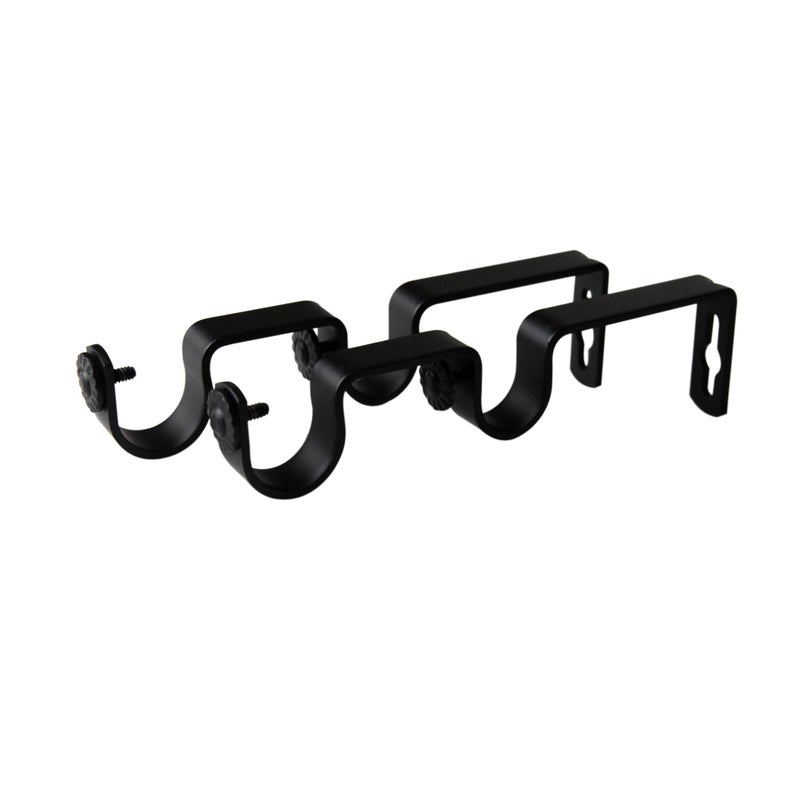 Rod Desyne 1 inch Double Brackets Pair, Black, 2 Piece - Image 3