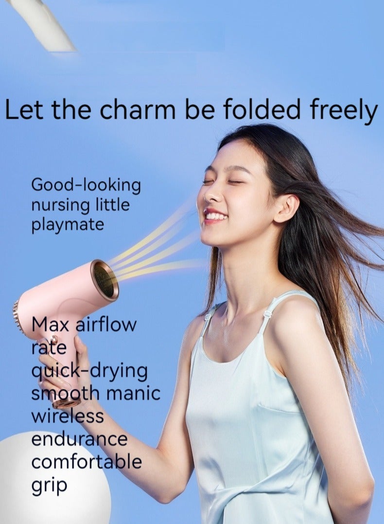 مجفف شعر لاسلكي محمول من ، مجفف شعر منزلي سريع الجفاف، مجفف شعر ساخن وبارد، مجفف شعر بالأيونات السالبة - Image 2