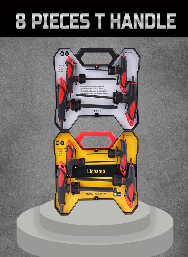 Lichamp 8 Pieces Metric T Handle Allen Wrench Set, 2-10 mm, Ball Head, Standard Long Tee Handle Allen Hex Key Set, Heavy Duty Excellent - Image 5