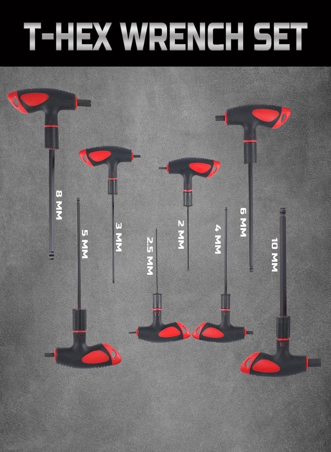 Lichamp 8 Pieces Metric T Handle Allen Wrench Set, 2-10 mm, Ball Head, Standard Long Tee Handle Allen Hex Key Set, Heavy Duty Excellent - Image 2