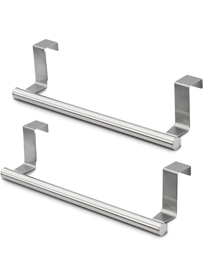 MIXDE 2pcs Kitchen Cabinet Towel Bar Holder, Fits on Cupboards Over Cabinet Door, Towel and Wash Cloth Hanging Storage Accessories, Strong Modern Design Stainless Steel  - Image 1