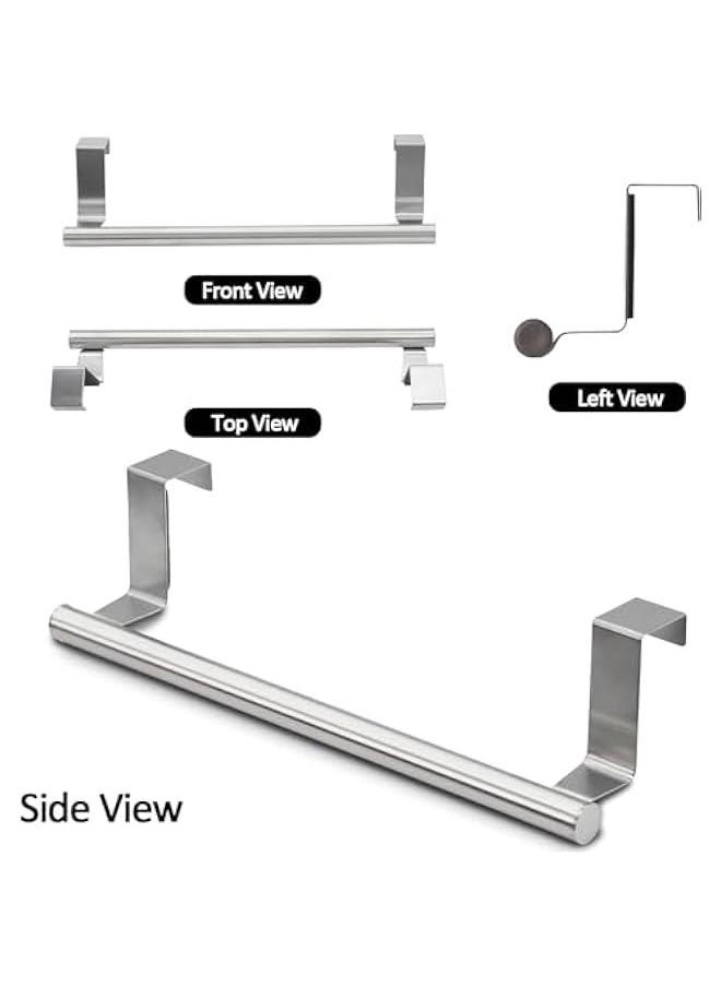 MIXDE 2pcs Kitchen Cabinet Towel Bar Holder, Fits on Cupboards Over Cabinet Door, Towel and Wash Cloth Hanging Storage Accessories, Strong Modern Design Stainless Steel  - Image 2