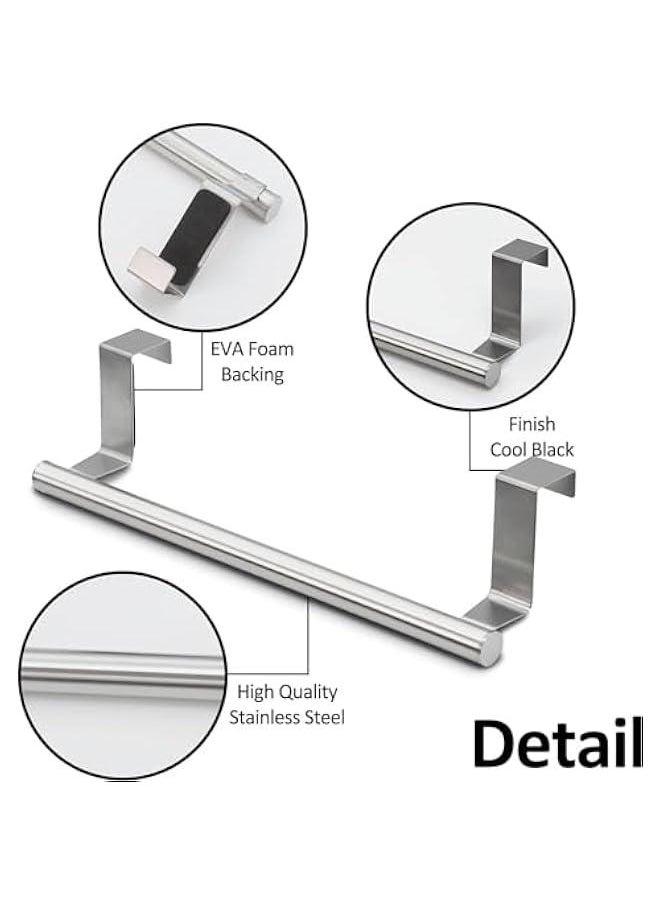 MIXDE 2pcs Kitchen Cabinet Towel Bar Holder, Fits on Cupboards Over Cabinet Door, Towel and Wash Cloth Hanging Storage Accessories, Strong Modern Design Stainless Steel  - Image 3