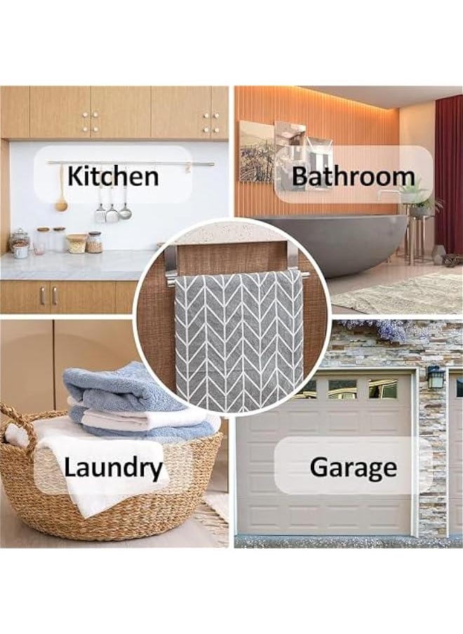 MIXDE 2pcs Kitchen Cabinet Towel Bar Holder, Fits on Cupboards Over Cabinet Door, Towel and Wash Cloth Hanging Storage Accessories, Strong Modern Design Stainless Steel  - Image 4