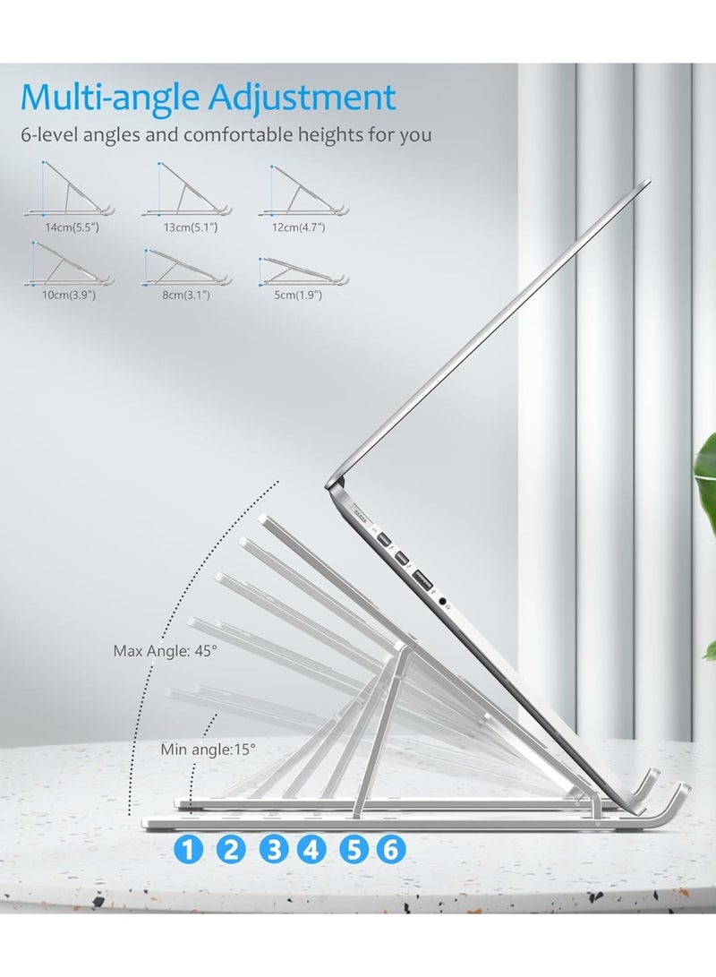 Laptop Stand Adjustable Laptop Holder Anti-Slip Notebook Stand Holder Metal Riser Portable Computer Mount 6 Level Height - Image 2