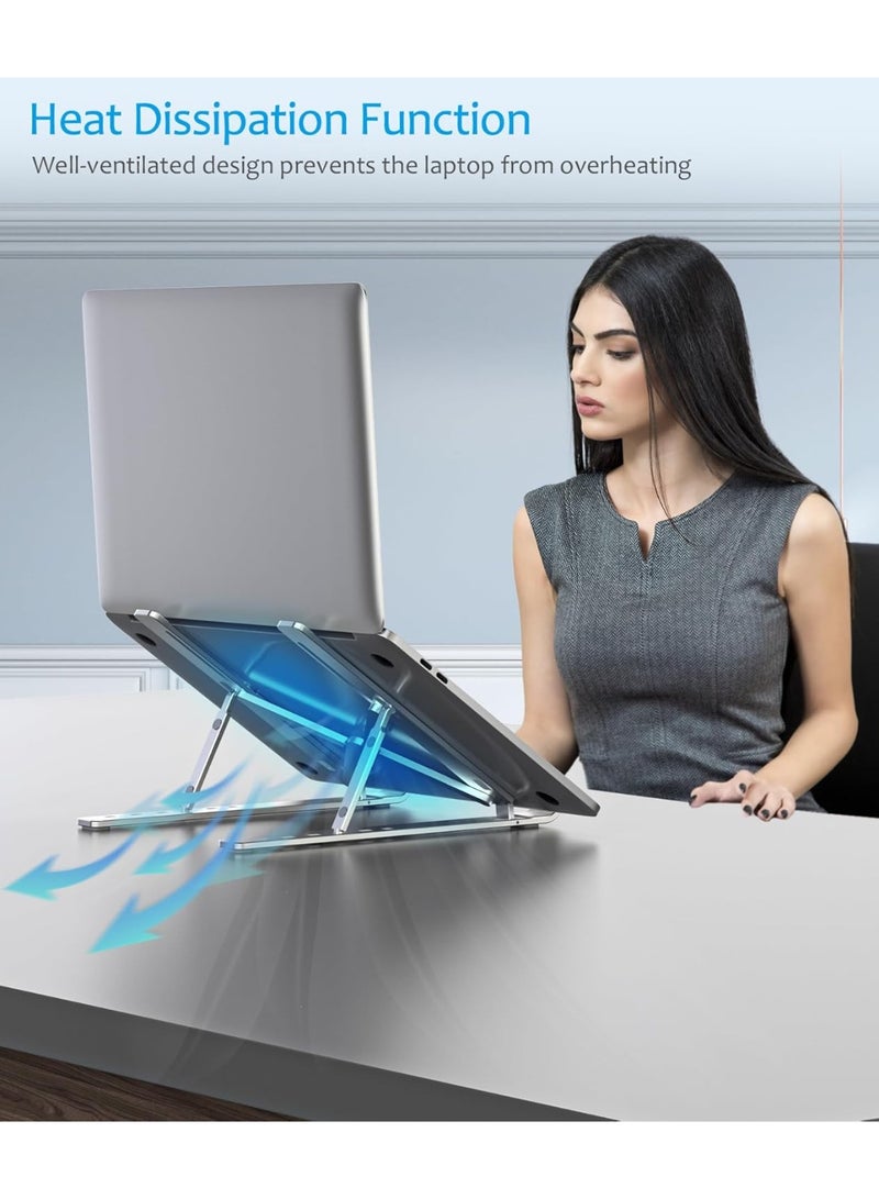 Laptop Stand Adjustable Laptop Holder Anti-Slip Notebook Stand Holder Metal Riser Portable Computer Mount 6 Level Height - Image 4