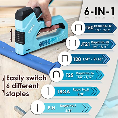 SHALL 6-in-1 Staple Gun Heavy Duty - Upholstery Stapler Nail Gun with 4000 Counts Staples, Manual Brad Nailer with Staple Remover for Wood, Crafts, Fabric, Cable, Wall, Decoration, Furniture - Image 2