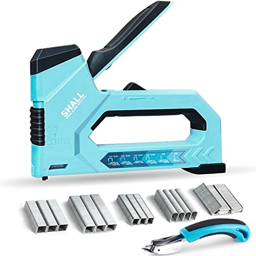 SHALL 6-in-1 Staple Gun Heavy Duty - Upholstery Stapler Nail Gun with 4000 Counts Staples, Manual Brad Nailer with Staple Remover for Wood, Crafts, Fabric, Cable, Wall, Decoration, Furniture - Image 1