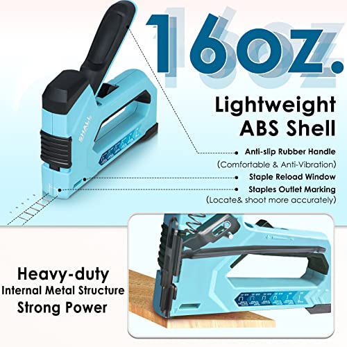 SHALL 6-in-1 Staple Gun Heavy Duty - Upholstery Stapler Nail Gun with 4000 Counts Staples, Manual Brad Nailer with Staple Remover for Wood, Crafts, Fabric, Cable, Wall, Decoration, Furniture - Image 4