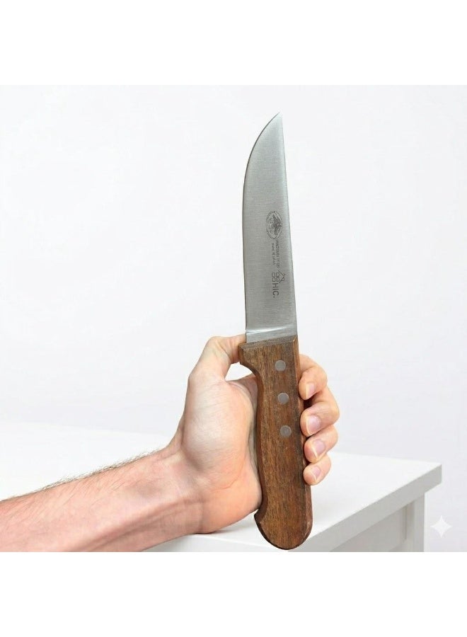هيك 🔪 سكين تقطيع يابانية احترافية 12.5 سم – شفرة حادة بمقبض خشبي فاخر - Image 1