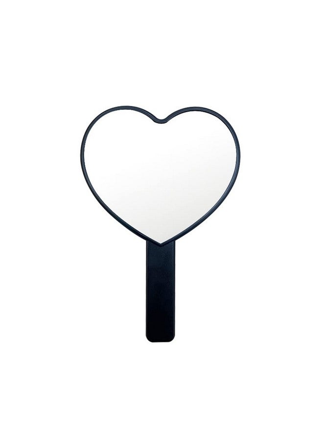 lasenersm 1 Piece Travel Handheld Mirror Heart Shaped Cosmetic Hand Mirror Travel Makeup Mirror Hand Held Mirror Plastic Cosmetic Mirror Makeup Hand Mirror With Handleblack - Image 1