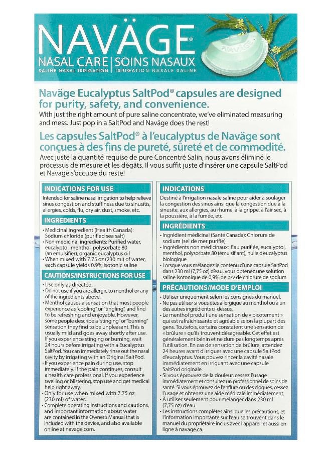 Navage Nasal Care Saline Nasal Irrigation SaltPod® Eucalyptus 30 Saline Concentrate Capsules - Image 2