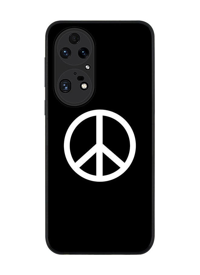 Stylizedd Rugged Black edge case for Huawei P50 Pro Slim fit Soft Case Flexible Rubber Edges Anti Drop TPU Gel Thin Cover - Peace Sign  - Image 1