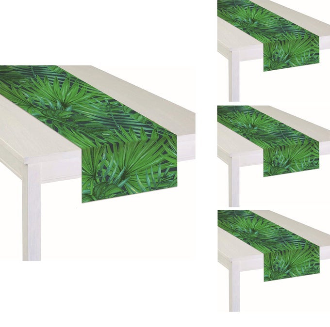 3 PACK ANIMAL SAFARI THEME LEAF TABLE RUNNER ANIMAL THEME TABLE RUNNER PARTY SUPPLIES IDEAL FOR JUNGLE ANIMAL THEME BIRTHDAY PARTIES BABY SHOWERS ZOO JUNGLE SAFARI PARTY LEAF TABLE RUNNER