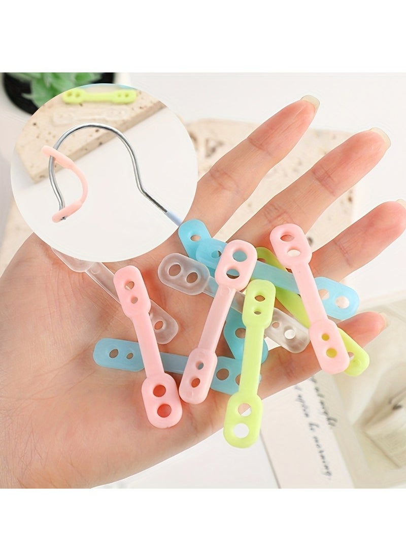 50pcs Clothes Hangers Non Slip Rubber Grips Fixing Strap Band Windproof Hooks Clip Anti-Slip Off Fixed Buckle Anti-Drop Silicone Strips Hanger Fixation for Outdoor(Random Color) - Image 2