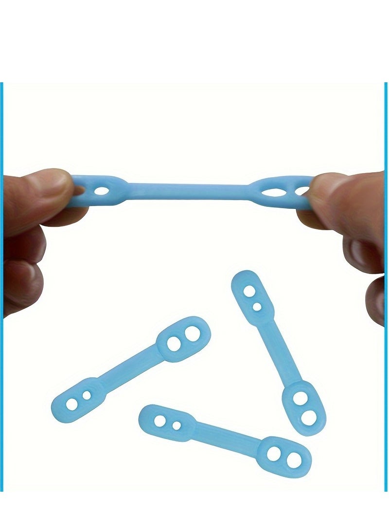 50pcs Clothes Hangers Non Slip Rubber Grips Fixing Strap Band Windproof Hooks Clip Anti-Slip Off Fixed Buckle Anti-Drop Silicone Strips Hanger Fixation for Outdoor(Random Color) - Image 3