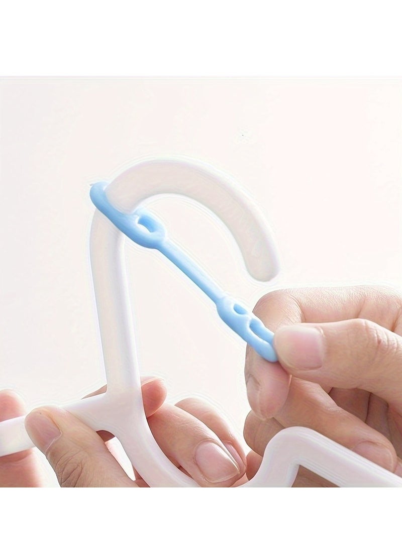 50pcs Clothes Hangers Non Slip Rubber Grips Fixing Strap Band Windproof Hooks Clip Anti-Slip Off Fixed Buckle Anti-Drop Silicone Strips Hanger Fixation for Outdoor(Random Color) - Image 4